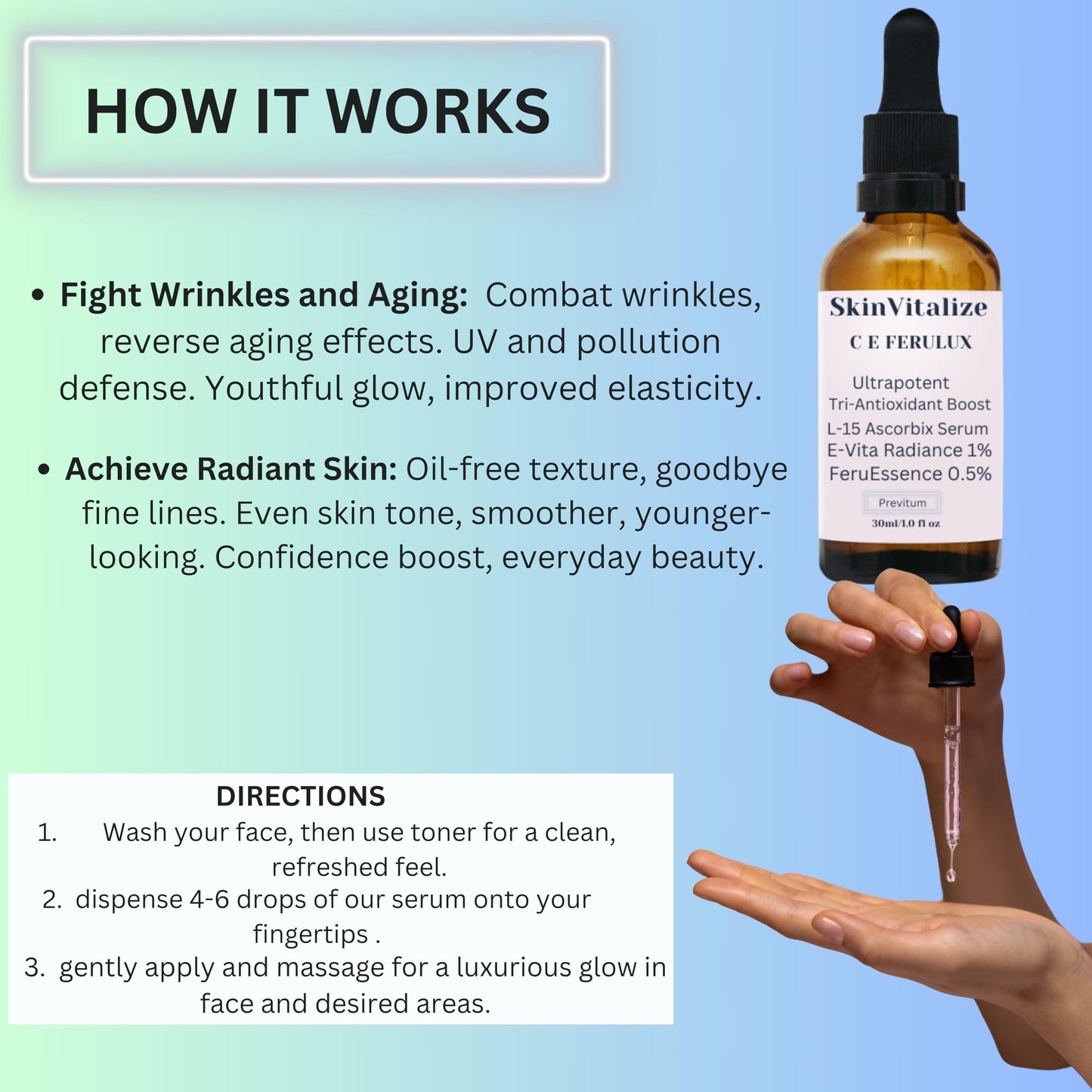 SkinVitalize C E ferulux Vitamin C Serum - 30ml: Advanced Formula for Fighting with Wrinkles Msupps.comBuy Supplements Australia