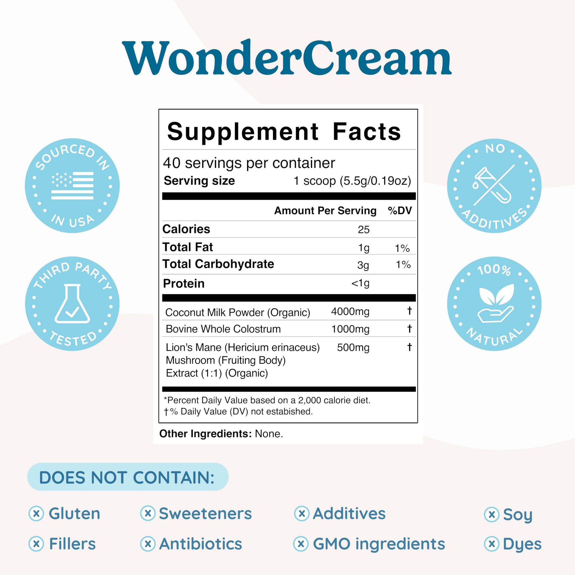 WONDERCOW Bovine Colostrum Superfood Creamer Supplement Powder w/Organic Lions Mane Mushroom & Coconut Milk Powder MCTs | Functional Sugar Free Keto Coffee, Smoothie & Drink Mix Unsweetened WONDERCOWBuy Supplements Australia