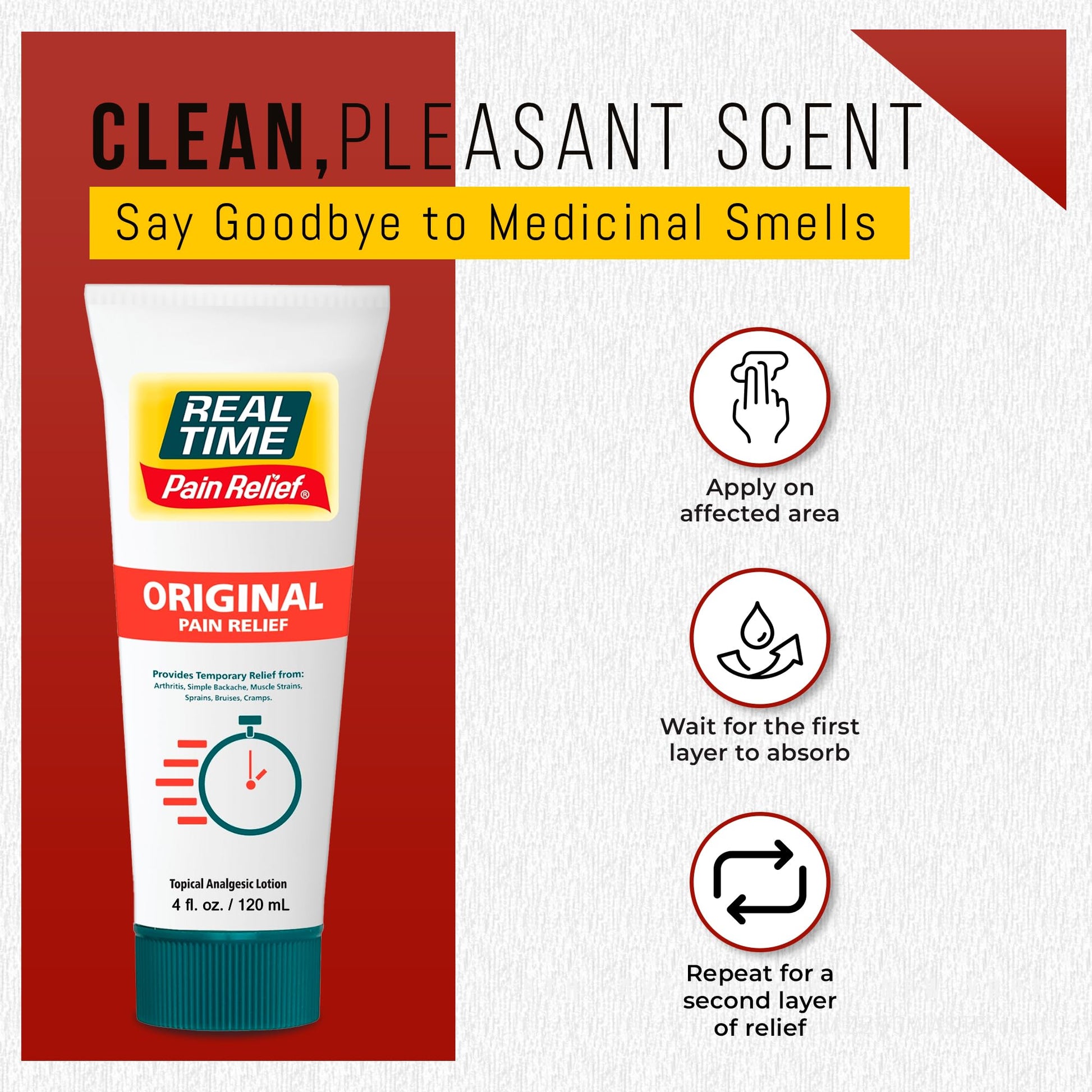 Real Time Pain Relief Cream 4oz Tube | 17 Natural Ingredients: 1.25% Menthol, Arnica & MSM | Muscle Strain & Joint Discomfort Relief for Arthritis, Cramps, Sprains, Bruises, Hands, Back & Knee Pain Real Time Pain ReliefBuy Supplements Australia