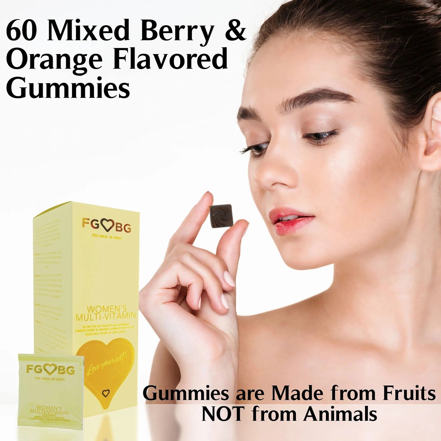 FGBG Women’s Multivitamin Gummies | Vegan All in One Formula | Boost Energy, Brain Function| Cruelty-Free | 30-Day Supply FGBG