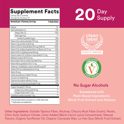 SmartyPants Women's Multivitamin Gummies, Sugar Free: Biotin, Methylfolate, Omega 3 (ALA), Vitamin D3, C, Vitamin B12 SmartyPantsBuy Supplements Australia