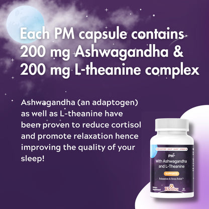 AM PM Multivitamin - Cortisol Supplements for Women and Men with L-Theanine, Ashwagandha - Rhodiola Rosea Supplement 200mg - Vitamin B Complex - Nootropics - Day and Night Vitamins for Women & Men RhozivaBuy Supplements Australia