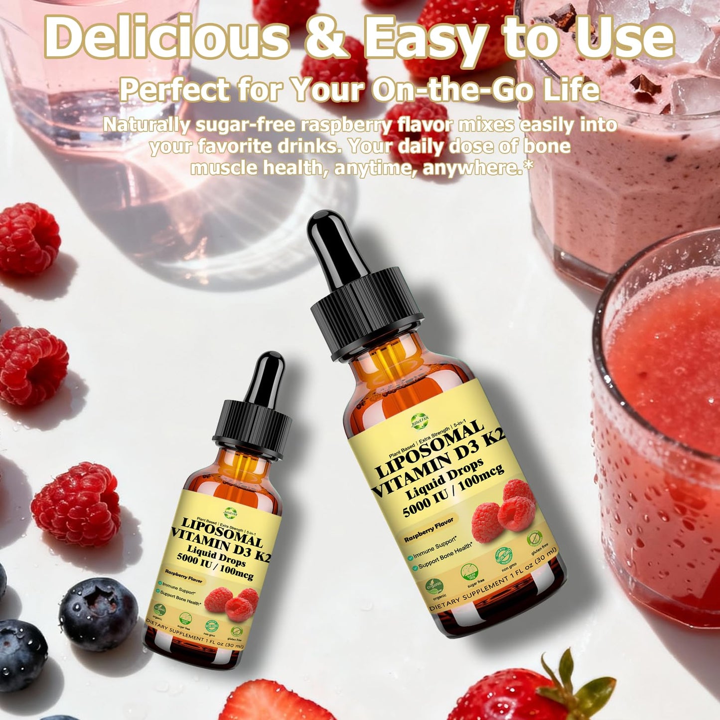 Liquid Vitamin D3 K2 Drops with Calcium Magnesium Omega3, High Potency 5-in-1 D3 K2 Vitamin 5000 IU Supplement for Bone Health, Heart Teeth & Immue, Ultra High Absorption Liposomal D3K2 Plant-Based JUIWEFKKBuy Supplements Australia