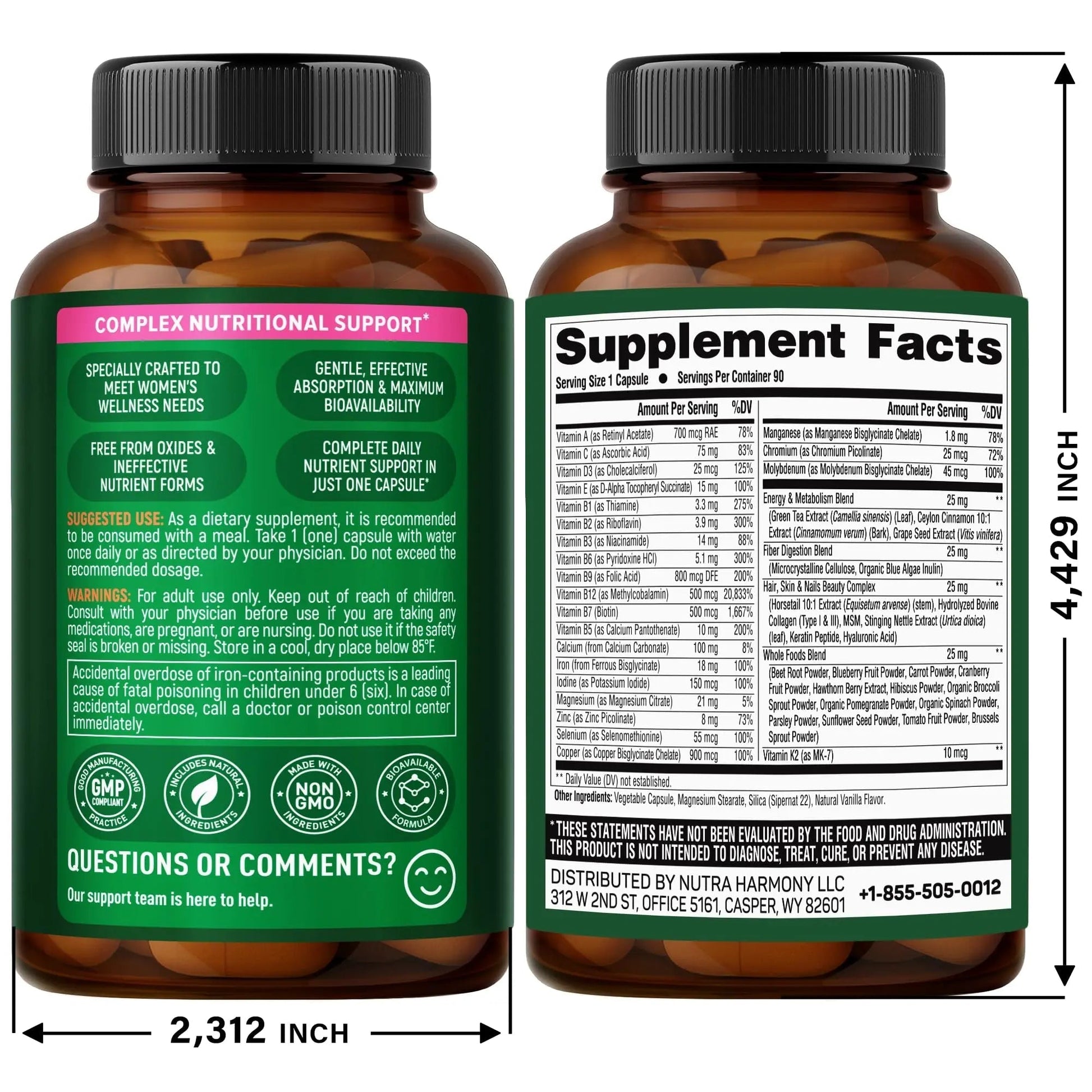 NUTRAHARMONY Multivitamins for Women & Biotin Softgels NUTRAHARMONY
