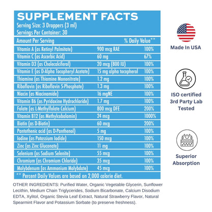 Vitaminally Liposomal Men's Liquid Multivitamin Drops | Non-GMO | Sugar Free | Gluten Free | 30 Day Supply | Vitaminally