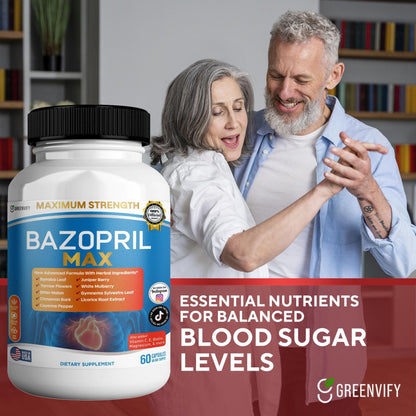 GREENVIFY Bazopril Max Maximum Strength Dietary Supplement, 60 Capsules, with Herbal Blend, Vitamins & Minerals (1) GREENVIFYBuy Supplements Australia