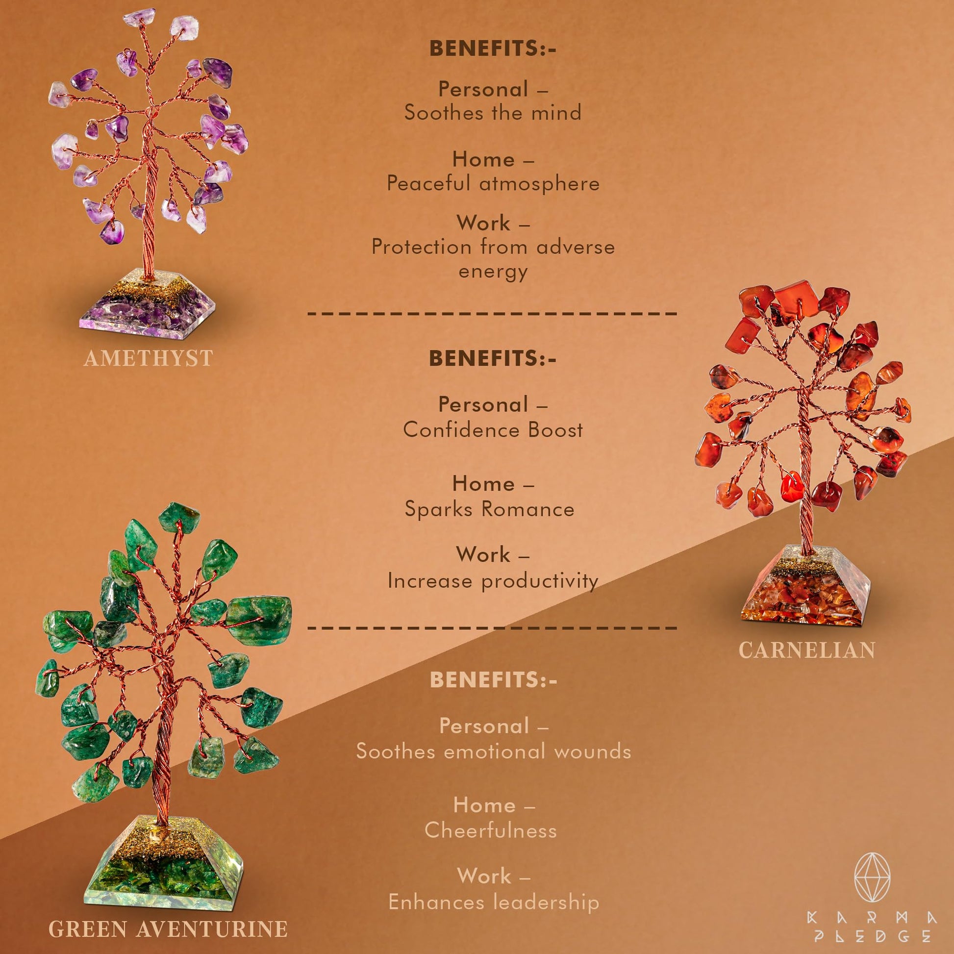 Crystal Tree Tree of Life 7 Chakra Healing Crystals & Stones for Positive Energy, Good Luck Gifts KARMAPLEDGEBuy Supplements Australia