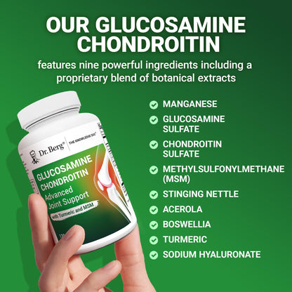 Dr. Berg Glucosamine Chondroitin MSM Turmeric & Boswellia - Advanced Joint Support Supplement with 1500 mg Glucosamine Sulfate - Includes 120 Capsules Dr. Berg NutritionalsBuy Supplements Australia
