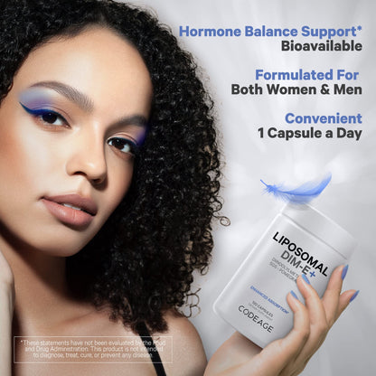 Codeage Liposomal DIM Supplement - 4 Months Supply of DIM Vitamins and SGS, Pomegranate, Broccoli, Vitamin E Isomers Tocopherols Alpha Beta Gamma Delta - Liposomal Formula - Gluten-Free - 120 Capsules CodeageBuy Supplements Australia