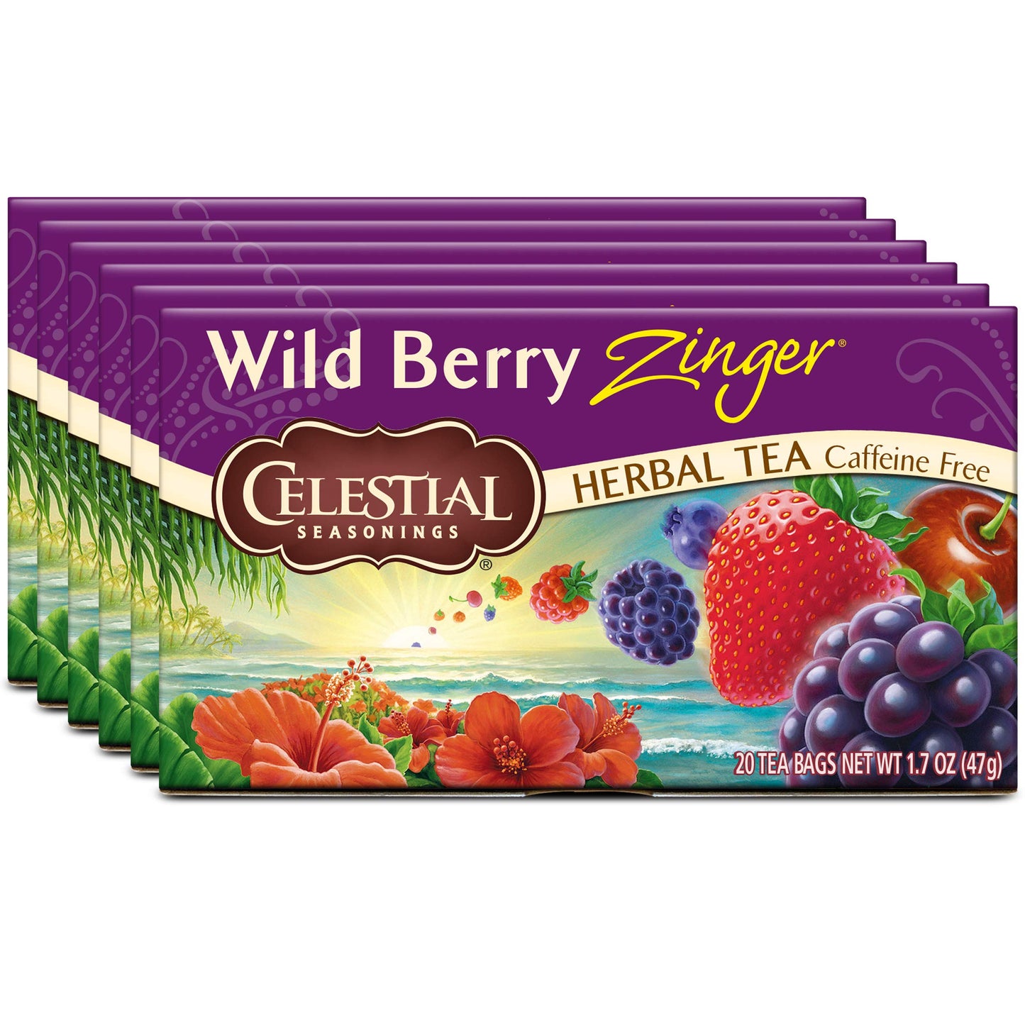 Celestial Seasonings Herbal Tea, Wild Berry Zinger, 20 Count (Pack of 6) Celestial SeasoningsBuy Supplements Australia
