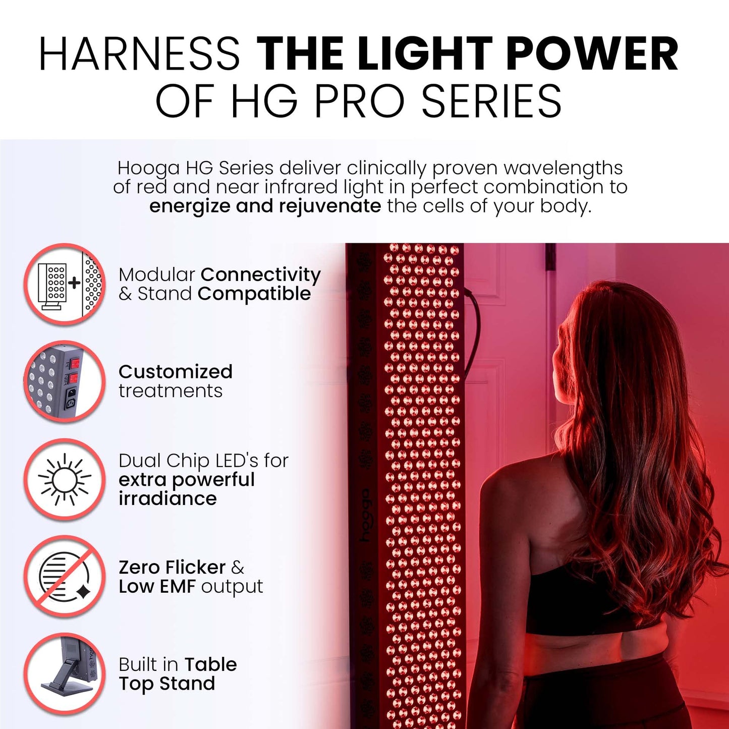 Hooga Red Light Therapy 660nm 850nm Red Near Infrared, Dual Chip Flicker Free LEDs, PRO Series hoogaBuy Supplements Australia