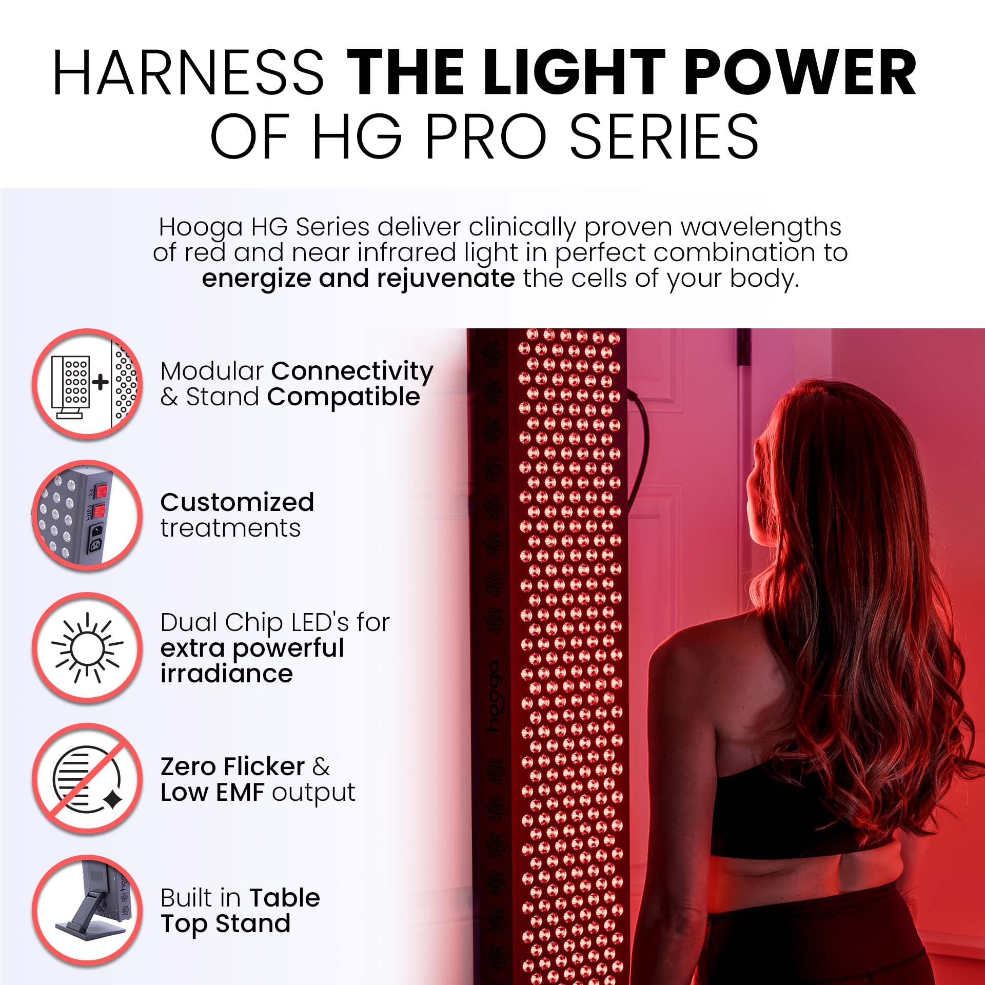 Hooga Red Light Therapy 660nm 850nm Red Near Infrared, Dual Chip Flicker Free LEDs, PRO Series hoogaBuy Supplements Australia