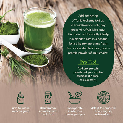 Dragon Herbs Tonic Alchemy Superfood Greens Powder with 91 Ingredients: Tonic Herbs, Ashwagandha, Mushrooms, Probiotics, Super Greens, Seaweeds, Fruits, Vegetables, Spirulina - 30 Servings Dragon HerbsBuy Supplements Australia