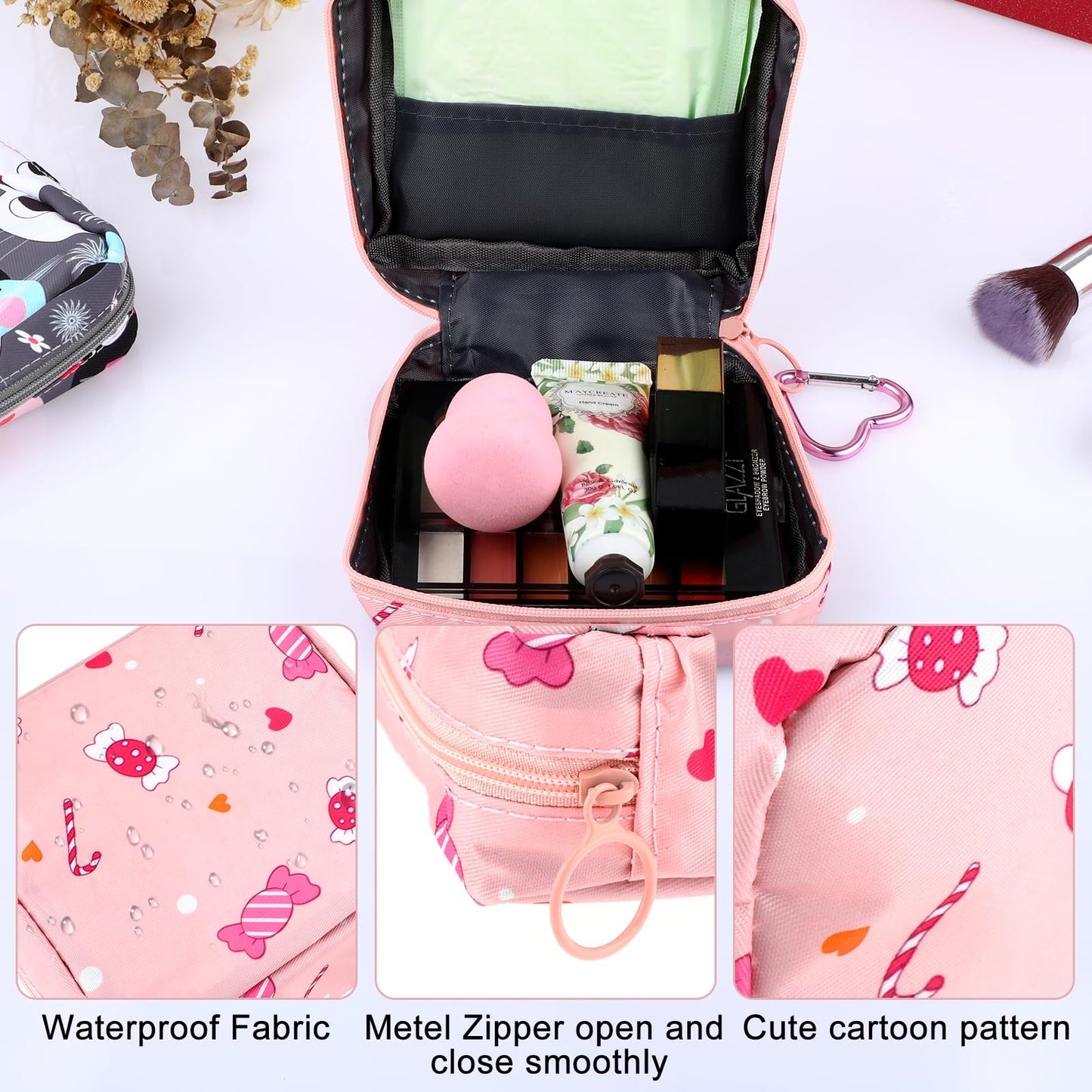 Abeillo 2Pcs Period Bag with Heart Carbiner, Sanitary Pad Storage Bag Samll Period Pouch AbeilloBuy Supplements Australia
