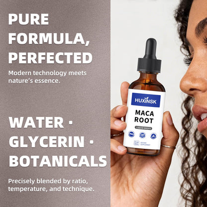 Maca Root Liquid Drops Extract | Peruvian Black & Red Blend | Natural Energy & Hormone Balance | Alcohol-Free, 60ml Vegan Tincture HUXINSKBuy Supplements Australia