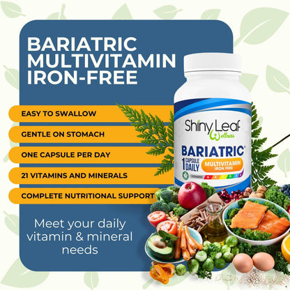 Bariatric Multivitamin Iron-Free One Capsule Per Day and CoQ10 100mg Supplement for Brain Health and Energy Management for Women and Men Shiny LeafBuy Supplements Australia