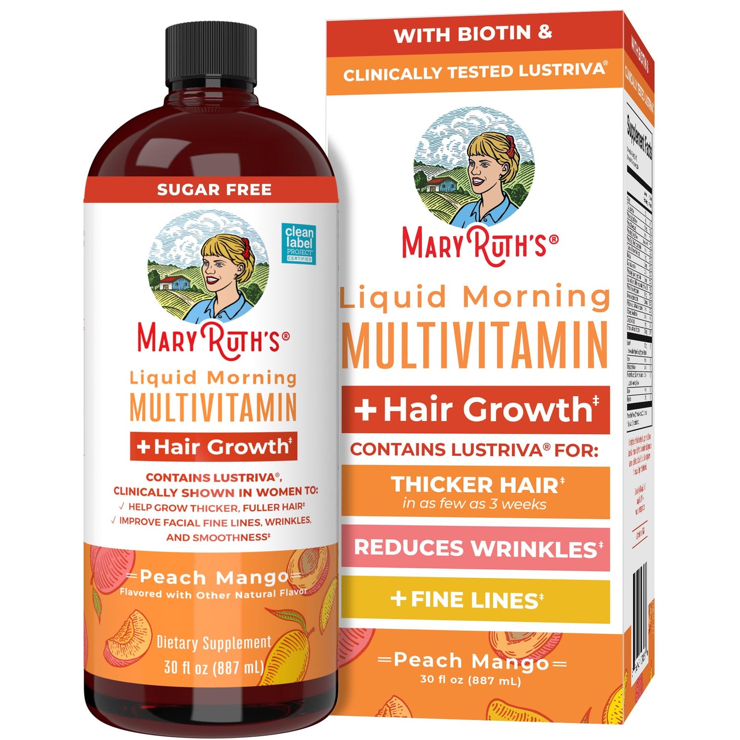 MaryRuth's Liquid Multivitamin+Hair Growth | Clinically Tested for Thicker Hair & Facial Wrinkles in Women | Biotin 10000mcg | Lustriva Hair Growth Supplement | MaryRuth OrganicsBuy Supplements Australia
