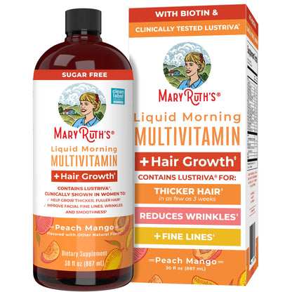 MaryRuth's Liquid Multivitamin+Hair Growth | Clinically Tested for Thicker Hair & Facial Wrinkles in Women | Biotin 10000mcg | Lustriva Hair Growth Supplement | MaryRuth OrganicsBuy Supplements Australia