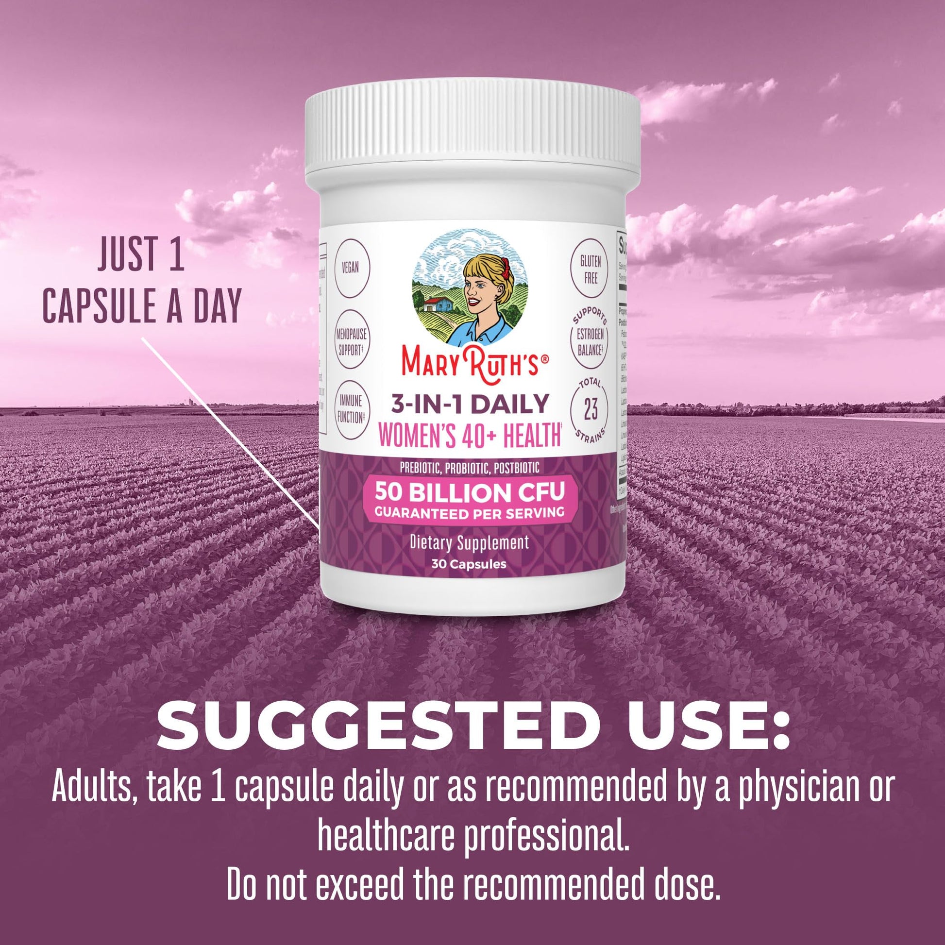 Mary Ruth's 3 in 1 Women's 40+ Health Probiotic, 30 CT MaryRuth OrganicsBuy Supplements Australia