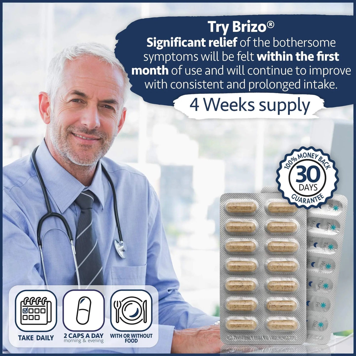 Brizo Prostate Health Supplements for Men - Herbal Capsules for Mens Urinary Health - Reduce Frequent Urination - 1 Month Supply BrizoBuy Supplements Australia