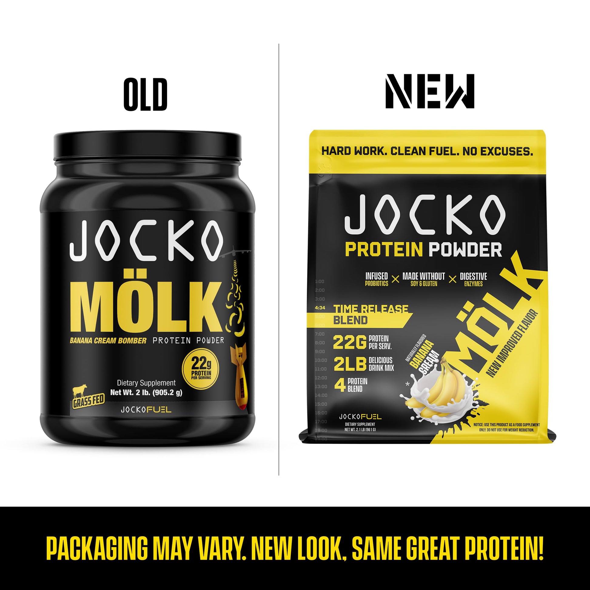 Jocko Mölk Whey Protein Powder (Banana Cream) - Keto, Probiotics, Grass Fed, Digestive Jocko FuelBuy Supplements Australia