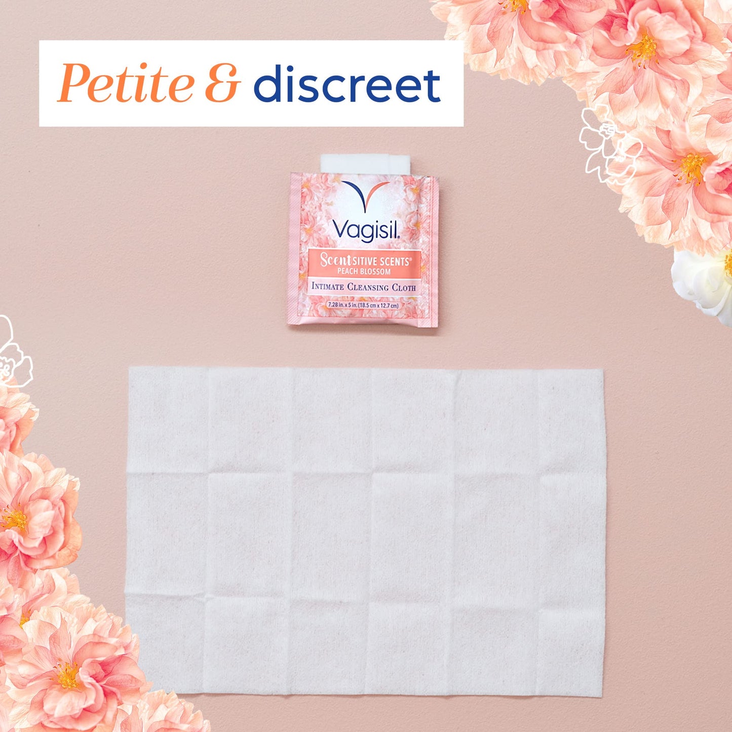 Vagisil Scentsitive Scents On-The-Go Feminine Cleansing Wipes, pH Balanced, Peach Blossom VagisilBuy Supplements Australia