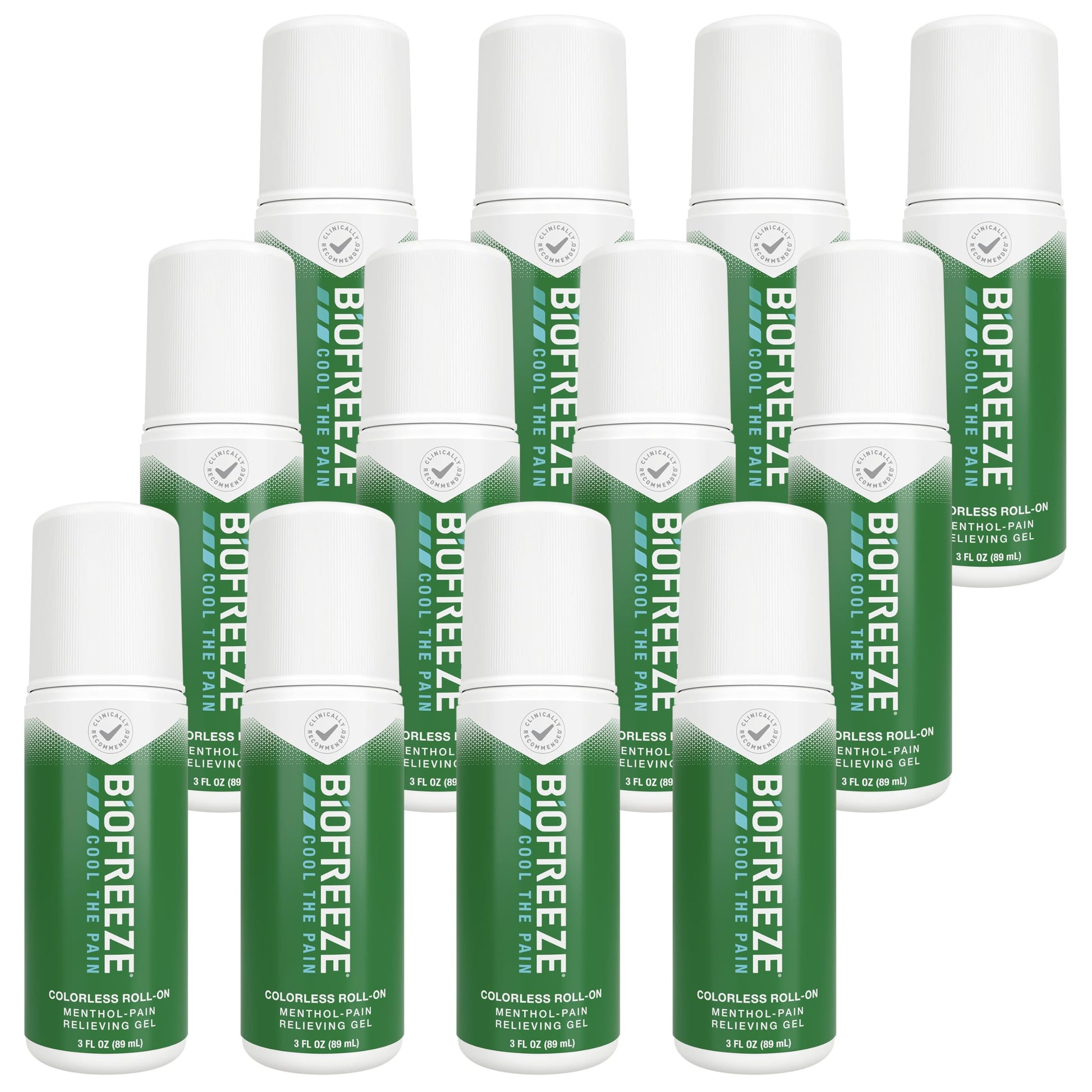 Biofreeze Roll-On Pain-Relieving Gel 3 FL OZ, Colorless (Pack Of 12) Topical Pain Reliever For Muscles And Joints From Arthritis, Backache, Strains, Bruises, & Sprains (Package May Vary) BiofreezeBuy Supplements Australia