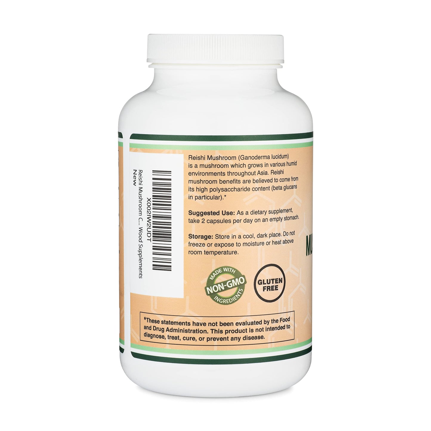 Reishi Mushroom Capsules (4:1 Ganoderma Extract, 1,000mg Red Reishi Powder Servings) Double Wood SupplementsBuy Supplements Australia