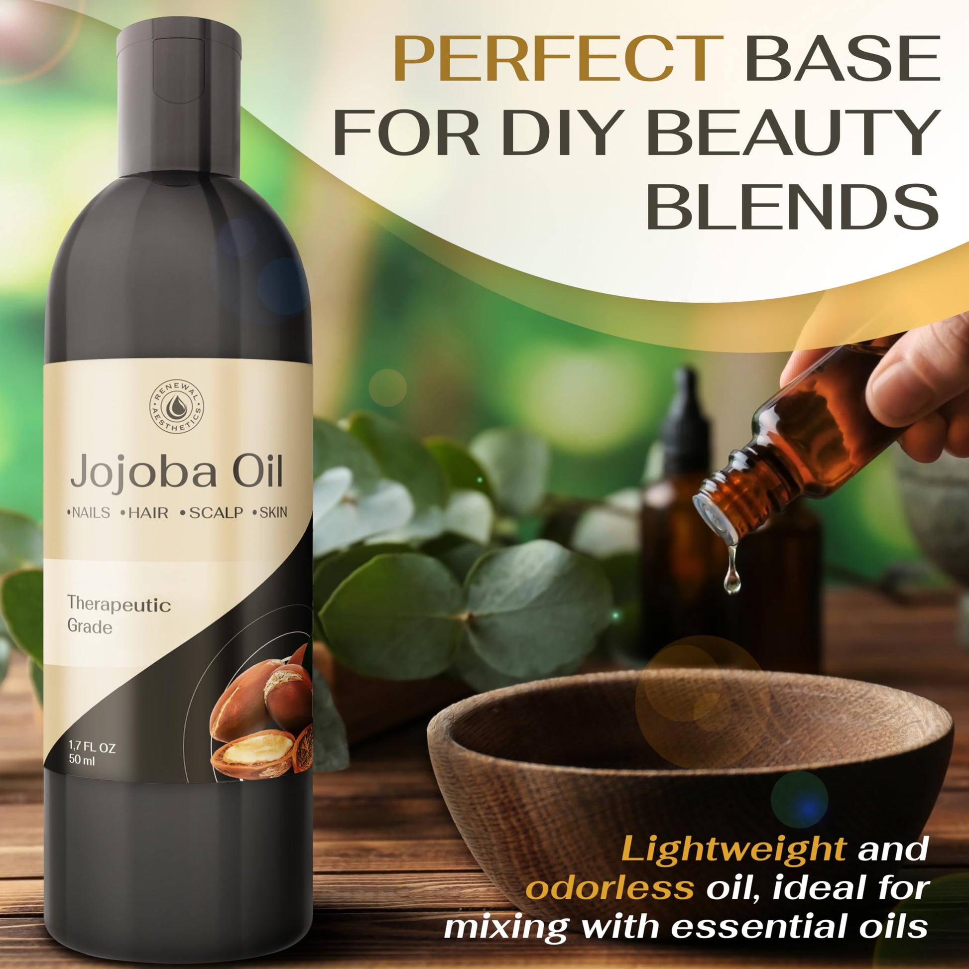 Sweet Oil - Hair and Skin Softener, Organic Natural Carrier Body Oil, Carrier Oil for Essential Oils - Massage Oil Renewal AestheticsBuy Supplements Australia