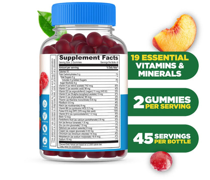 Lifeable Sugar Free Womens Multivitamin Gummy | with Iron and 18 Essential Vitamins and Minerals | Great Tasting Multivitamin Lifeable