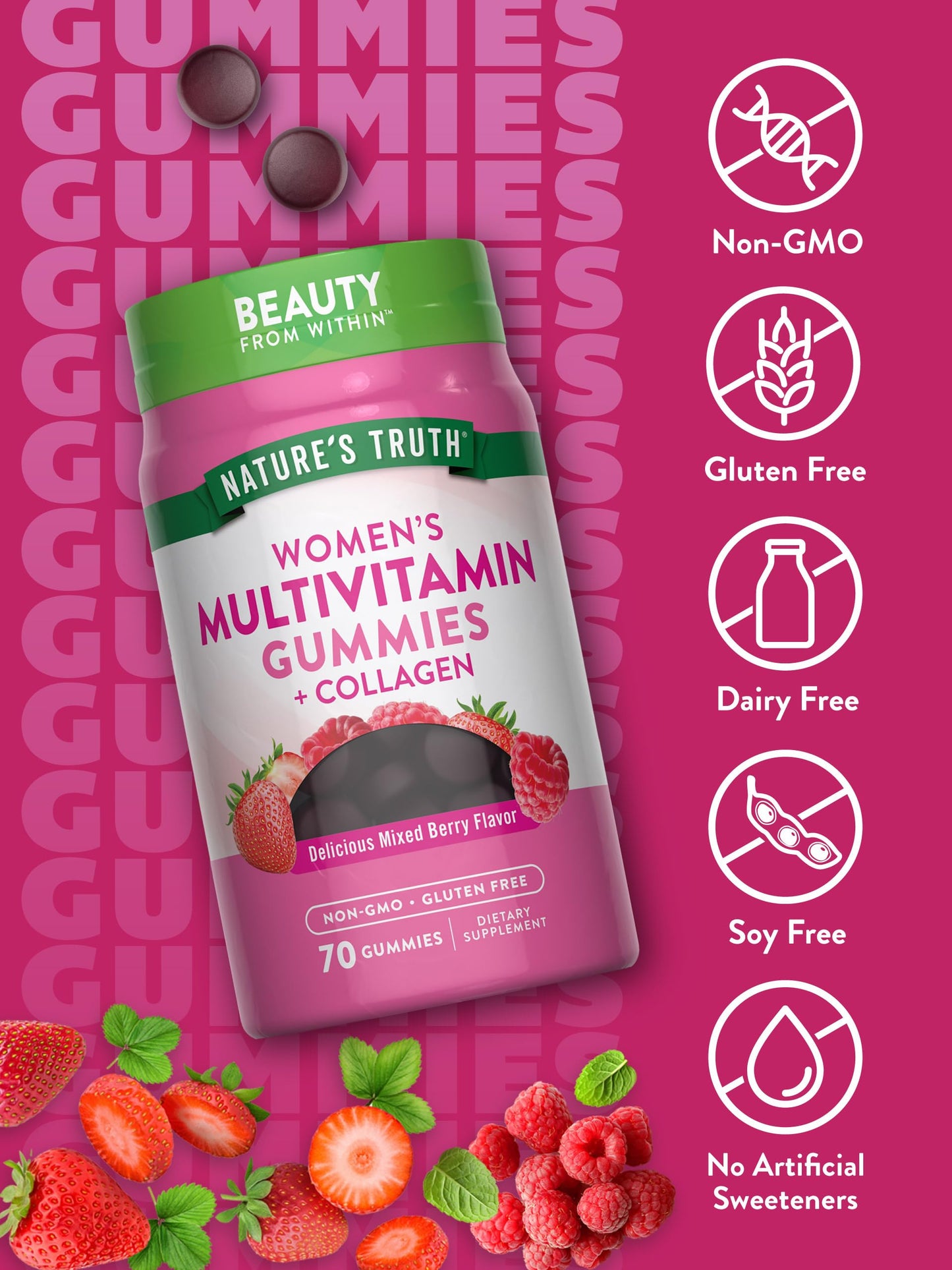 Nature's Truth Womens Multivitamin Gummies Plus Collagen & Biotin | 70 Count | Non-GMO & Gluten Free Supplement Nature's TruthBuy Supplements Australia