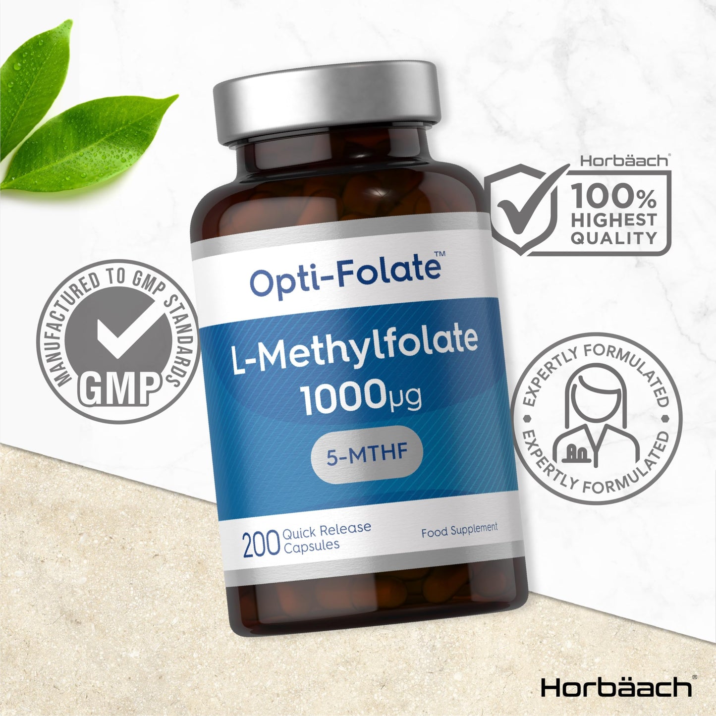 L-Methylfolate 1000ug | 200 Capsules | 5-MTHF Folate Supplement | Active Form HorbäachBuy Supplements Australia
