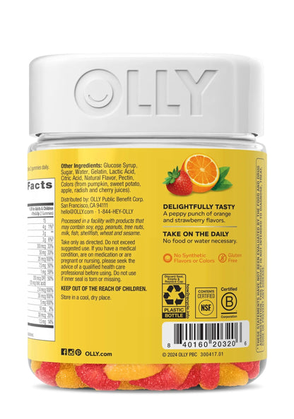 OLLY Kids Multivitamin Gummy Worms, Overall Health and Immune Support, Vitamins and Minerals A, C, D, E, Bs and Zinc OLLYBuy Supplements Australia