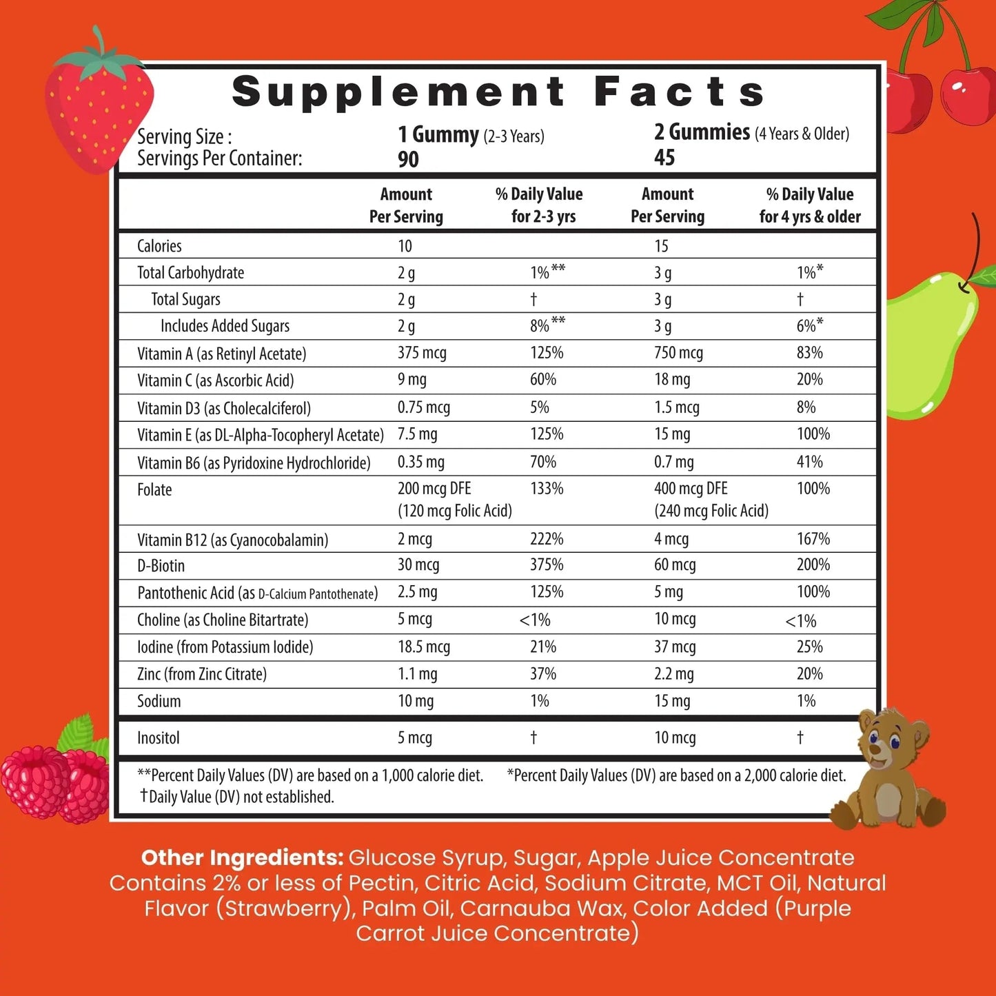 HERBION Naturals Multivitamin Gummies for Kids, Immune Support with Vitamin C, D3, B12, A, E & Zinc, Strawberry Flavor HERBIONBuy Supplements Australia