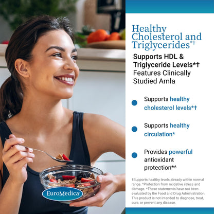 EuroMedica Healthy Cholesterol and Triglycerides - Antioxidant Supplement for Immune & Heart Support - Supplement to Aid Healthy Cholesterol & Triglyceride - 60 Capsules, 2 Pack (120 Capsules) EuroMedicaBuy Supplements Australia