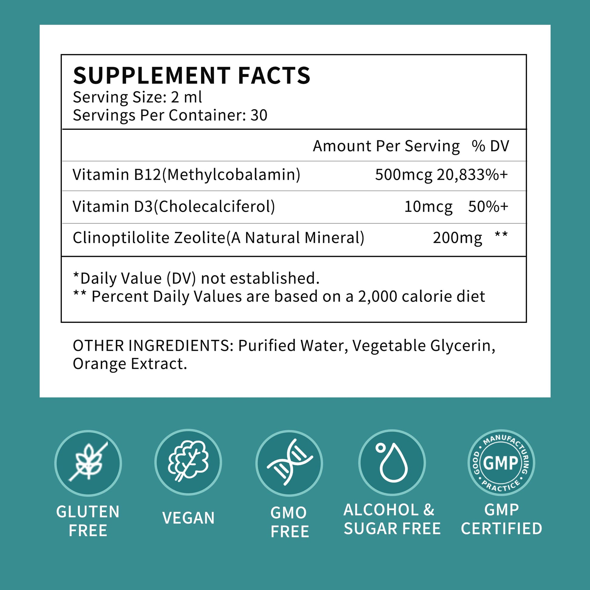 Zeolite Drops for Women,Adults and Kids- Clinoptilolite Zeolite Liquid Drops with Vitamin B12 & D3 - Heavy Metal Support, Immune Health, Natural Metabolism, Energy & Clear Skin - 30 Day Vegan Supply HerbanceBuy Supplements Australia