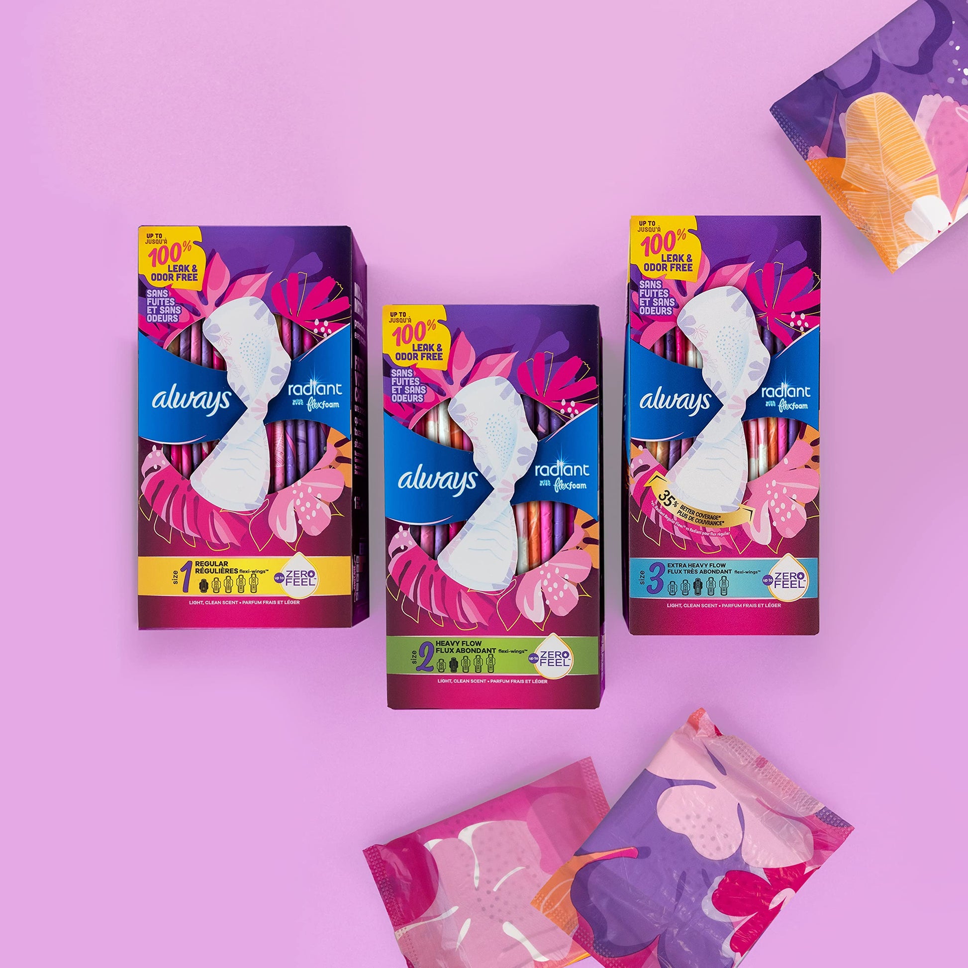 Always Radiant Feminine Pads For Women, Size 3 Extra Heavy Absorbency, With Flexfoam AlwaysBuy Supplements Australia