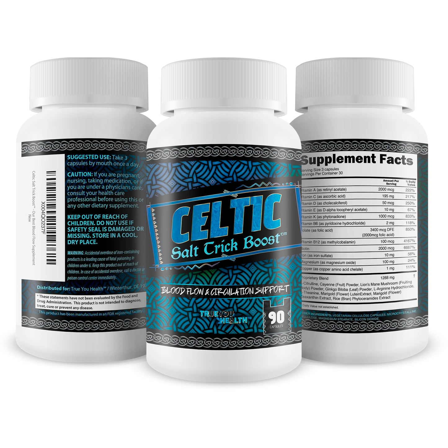 Celtic Salt Trick Boost for Blood Flow - Improved Formula - Our Best Blood Circulation Supplements for Men - Increase Blood Flow Care Blood Circulation Pills - Advanced Blood Flow Support True You HealthBuy Supplements Australia