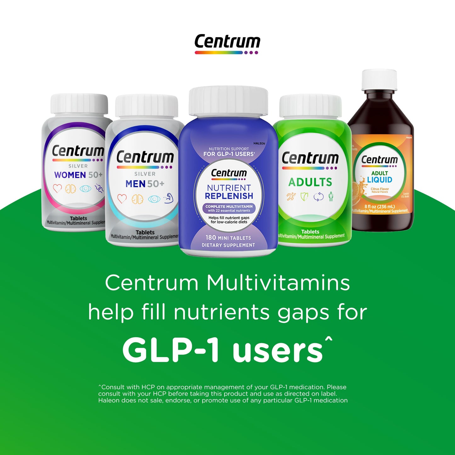 Centrum Multivitamin for Women, Multimineral Supplement with Iron, Vitamin D3, B Vitamins and Antioxidant Vitamins C and E, Gluten Free