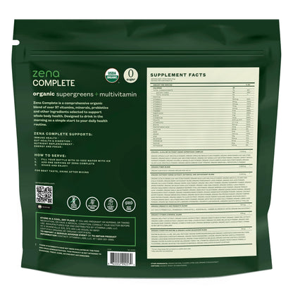 Zena Complete Organic Super Greens Powder & Multivitamin, 90+ Supergreens, Fruits, Veggies, Pre & Probiotics, Watermelon Citrus Flavor Zena NutritionBuy Supplements Australia