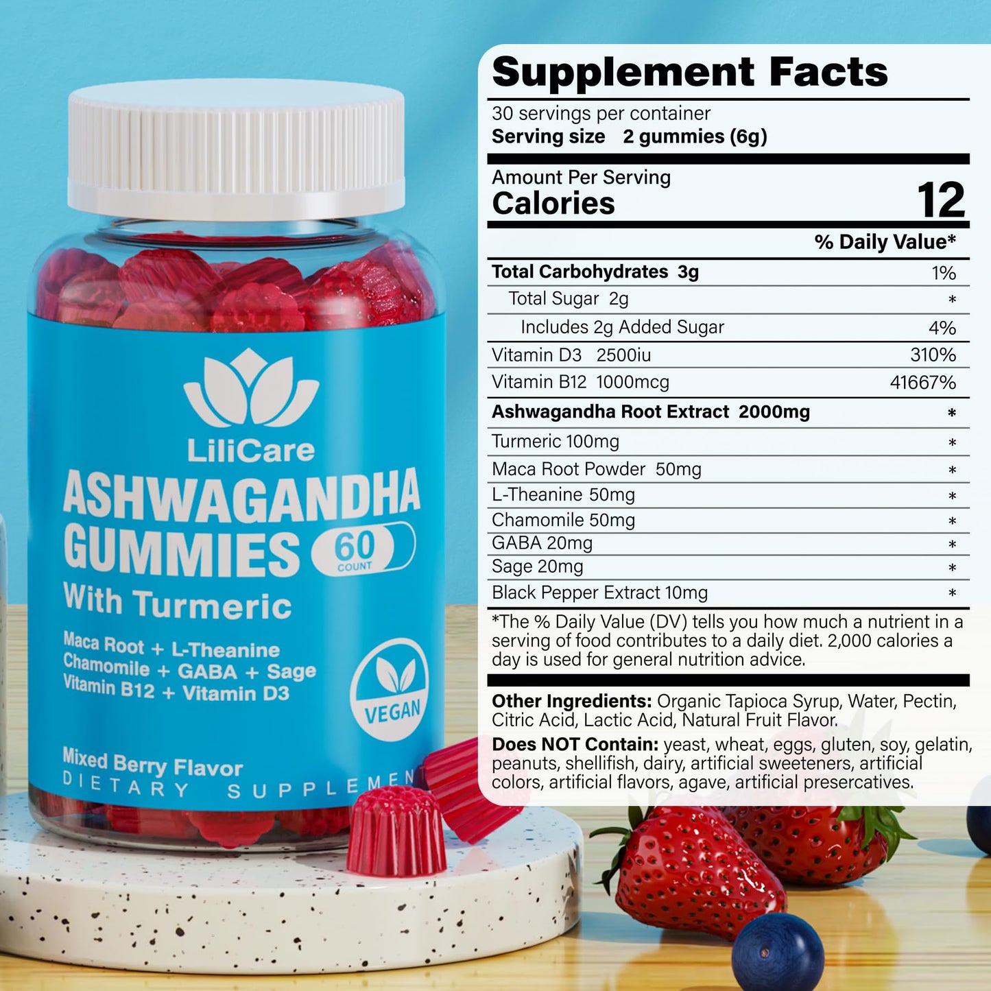 EnvyDeal 2 Pack Ashwagandha Gummies for Immune Support, 2000mg Organic Ashwa EnvyDealBuy Supplements Australia