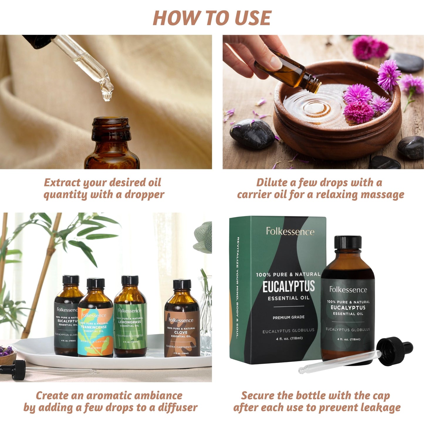 Folkulture Eucalyptus Essential Oil for Diffuser - 4 Fl Oz - 100% Pure, Natural and Undilluted Essential Oil FolkultureBuy Supplements Australia