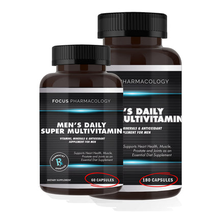 Focus Pharmacology Men's Daily Super Multi-Vitamin for Men - 60 Ct Blend of Vitamins, Minerals, Plus Herbs for Prostate Health and General Energy/Focus Focus PharmacologyBuy Supplements Australia