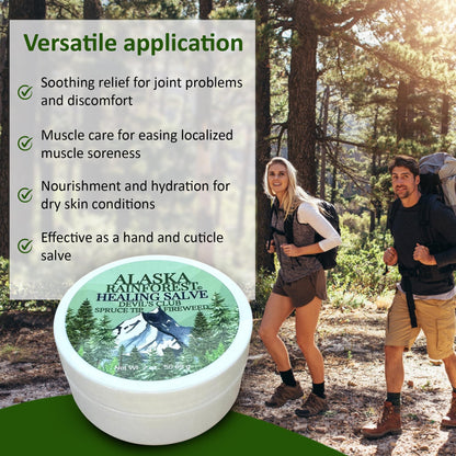 Snowy Summit Alaska Rainforest Salve - Herbal Salve for Dry Skin & Joint Relief - Natural Super Salve for Soothing Skin with Gentle Aroma - Body & Hand Salve - Muscle Rub with Alaskan Devil’s Club Oil Snowy SummitBuy Supplements Australia