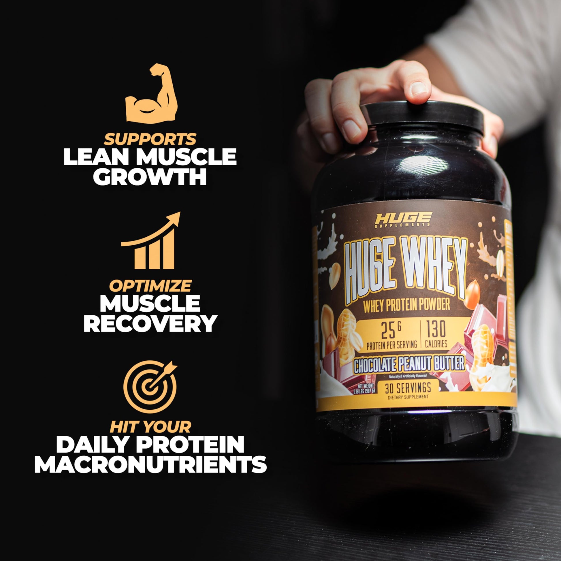 Huge Supplements Whey Protein Concentrate Powder - 25g Protein Per Serving Huge SupplementsBuy Supplements Australia