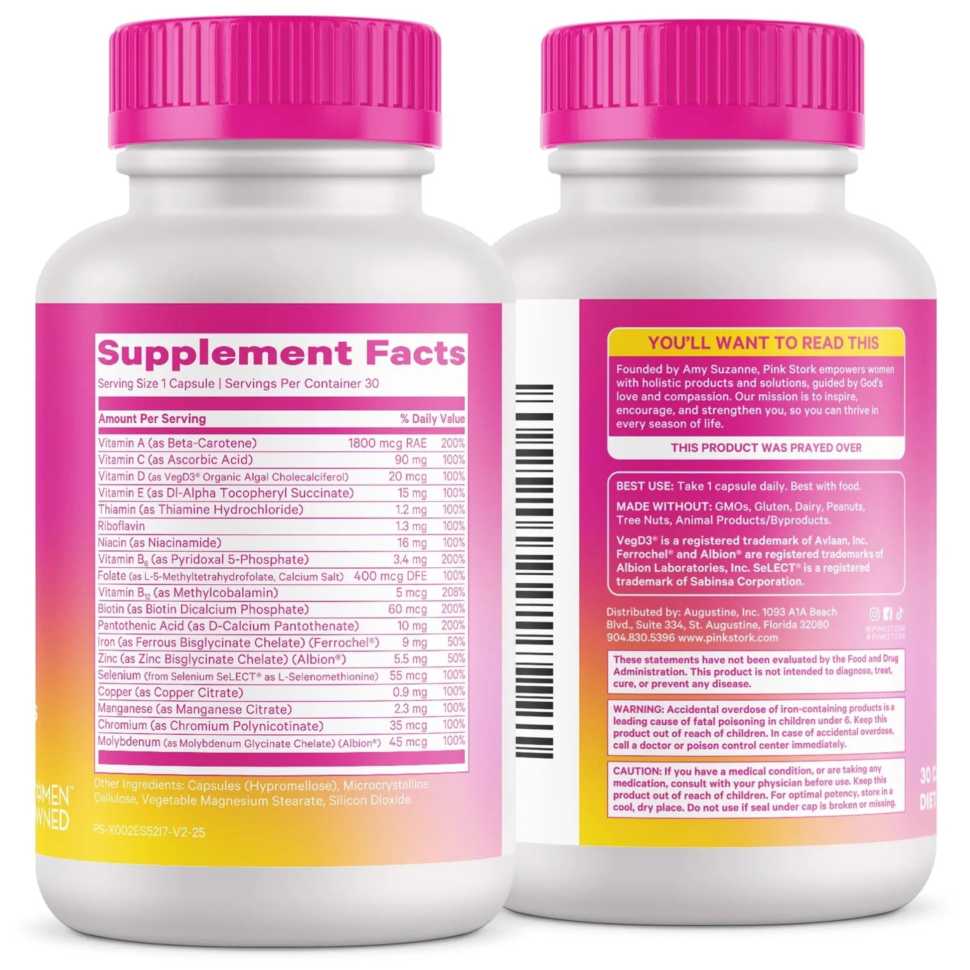 Pink Stork Total Women's Multivitamin - 19 Essential Vitamins for Women & Nutrients – Energy, Metabolism, Hormone, Immune & Mood Support Pink StorkBuy Supplements Australia