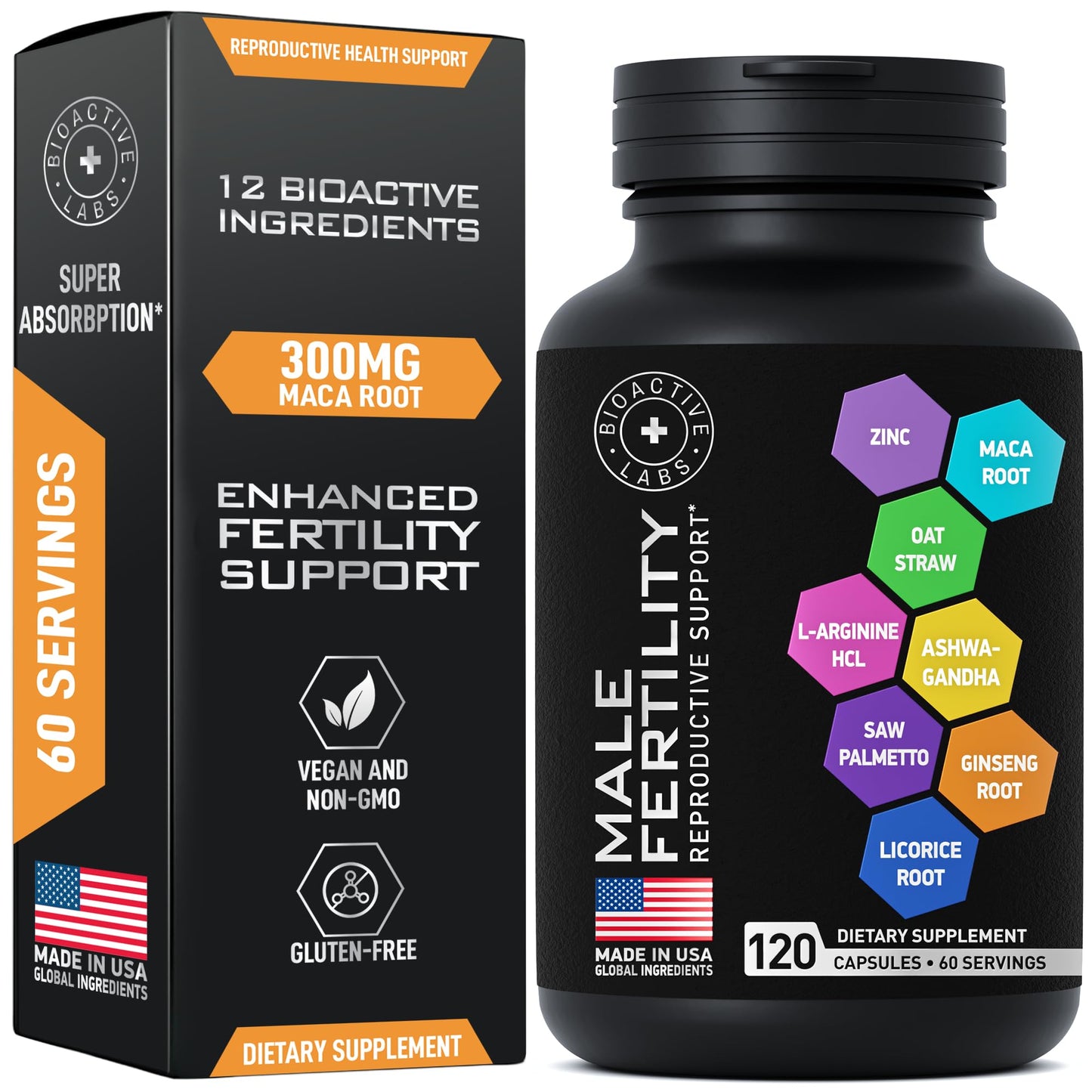 Fertility Supplements for Men - Zinc, Maca, Ashwagandha, L-Arginine - Male Vitality Conception for Him - Count and Motility Pregnancy Aid - Vitamins and Male Fertility Support Supplement - 120 Pills BIOACTIVE LABSBuy Supplements Australia