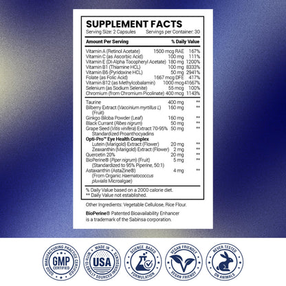 Research Verified Eye Health - Nourish and Protect Eyes and Vision, Support Healthy Retina, Improve Blood Supply to Eyes - Vitamins A, B, C, and E - 360 Capsules - 6 Month Supply - Made in The USA Research VerifiedBuy Supplements Australia