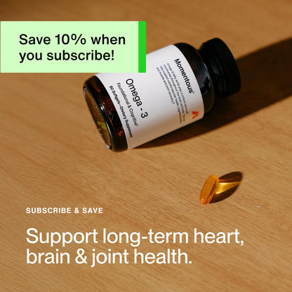 Momentous Omega-3 Fish Oil - High-Potency EPA & DHA Supplement for Men & Women - Supports Heart, Joint, & Brain Health - NSF Certified for Sport