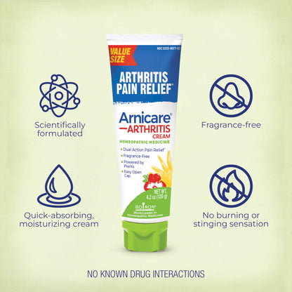 Boiron Arnicare Arthritis Cream for Pain Relief of Knees, Hands, Wrists, Elbows, Joints & Muscles – Quickly Absorbed & Fragrance-Free – 4.2 oz BoironBuy Supplements Australia